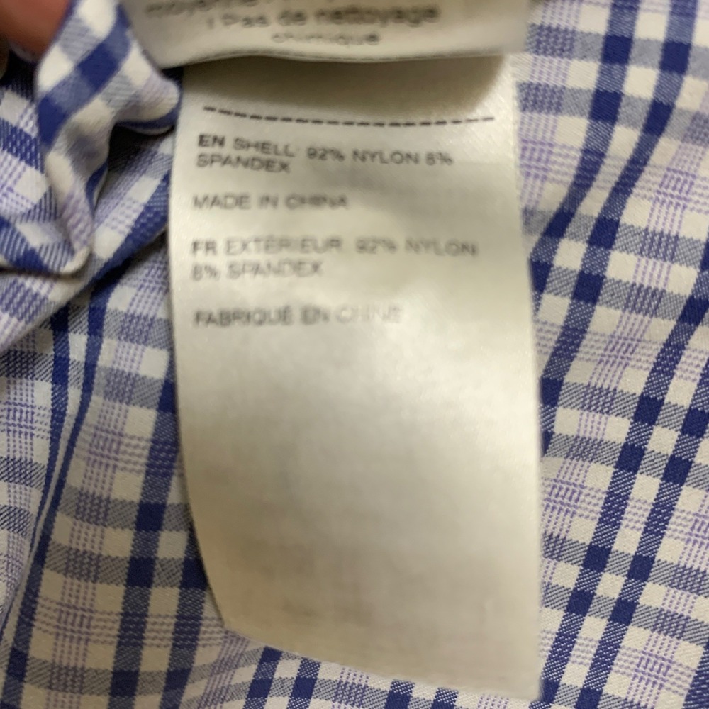 UNTUCKit Prunier Shirt Mens L Purple Plaid Stretch Short Sleeve Button Down - Picture 7 of 8